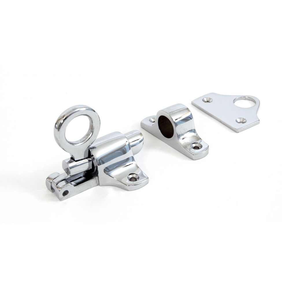 From the Anvil Fanlight Catch with Two Keeps - Polished Chrome